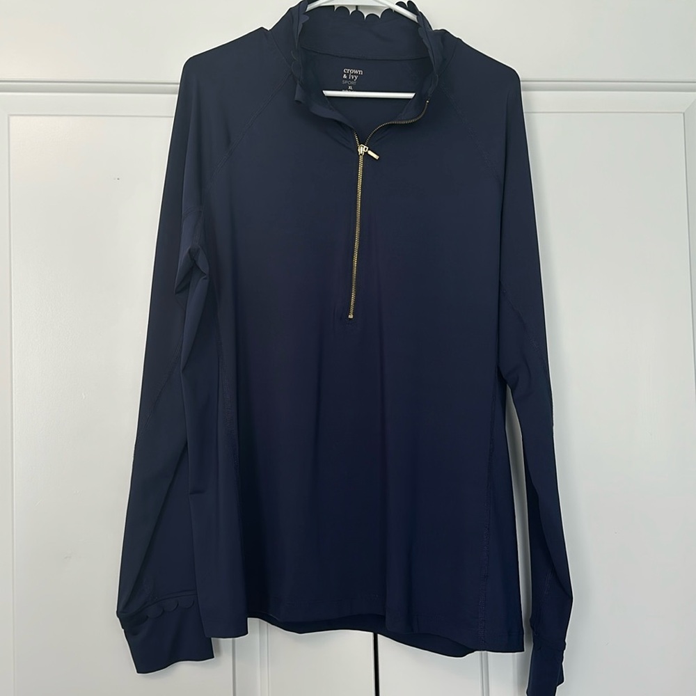 Crown & Ivy Sport Scalloped Quarter Zip